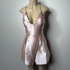 Topshop Pink Metallic Mini Dress